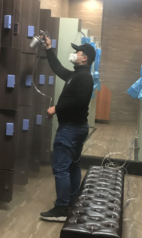 浴室換衣柜全方位噴涂施工 浴室換衣柜全方位噴涂施工